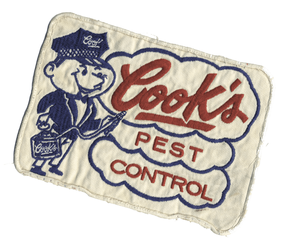 Cook's Pest Control classic logo clothing badge