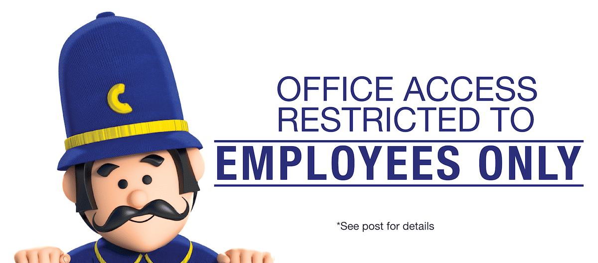 Image showing Office Access Restricted to Employees Only