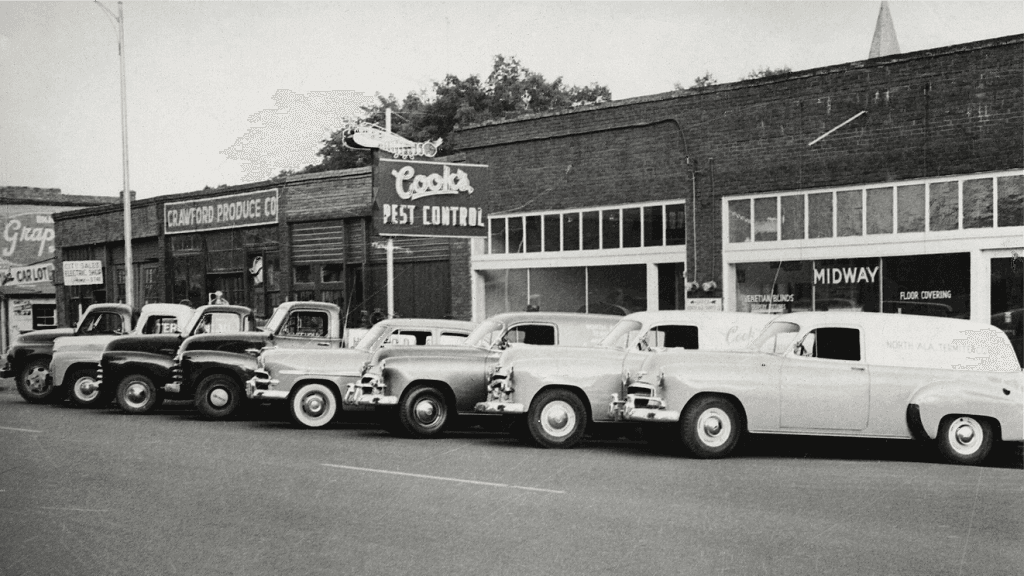 vintage photo of Cook's Pest Control circa 1950